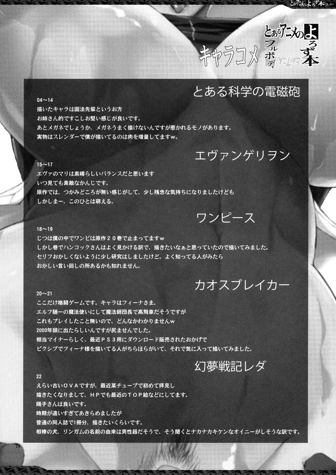 (C79) [YA-ZY (Yunioshi)] Toaru Anime no Yorozubon Full Body (Various) [Spanish] [ganstatrad] (C79) [YA-ZY (ゆにおし)] とあるアニメのよろず本フルボディ (よろず) [スペイン翻訳]